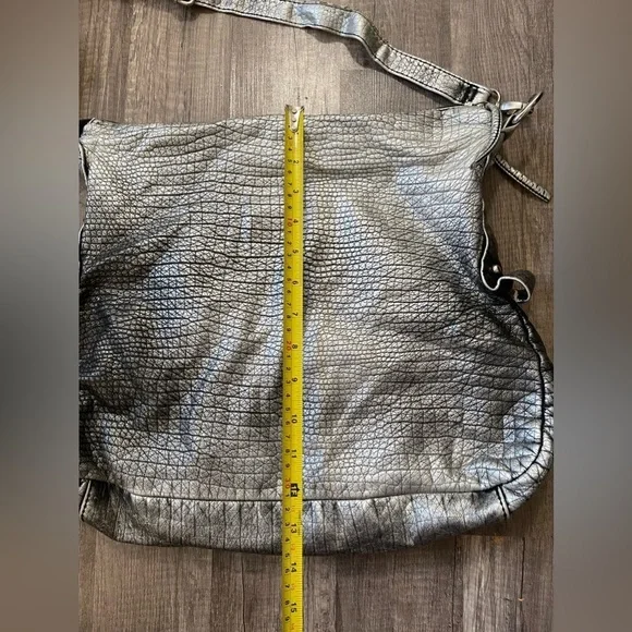 Silver Y2K Maurice’s all saints large crossbody bag flap messenger Grungecore - Picture 8 of 11